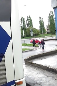 Innocent Librarian Pisses Onto The Ground Outside