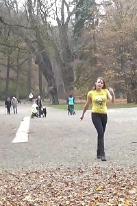 Magnificent Girl Pisses In The Mid Of A Public Woodland