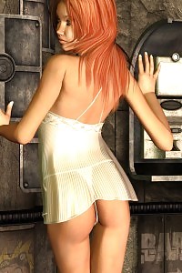 Gallant Red-haired In Her White Undie