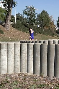 A Honey Wearing No Thongs Pisses In Public