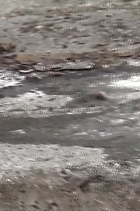 Magnetizing Blonde Pisses Onto A Concrete Slab